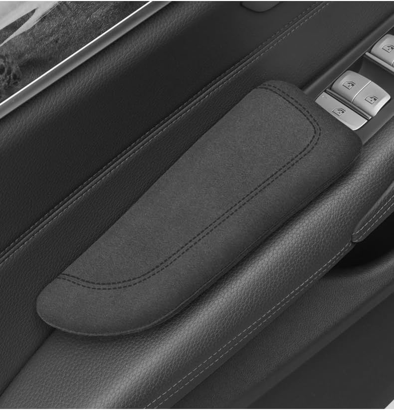 Atsorvicate Italian Alcantara Style Fur Car Elbow Rest Pad - Universal Armrest & Knee Cushion - Thigh Support Comfort Pillow - Image 2
